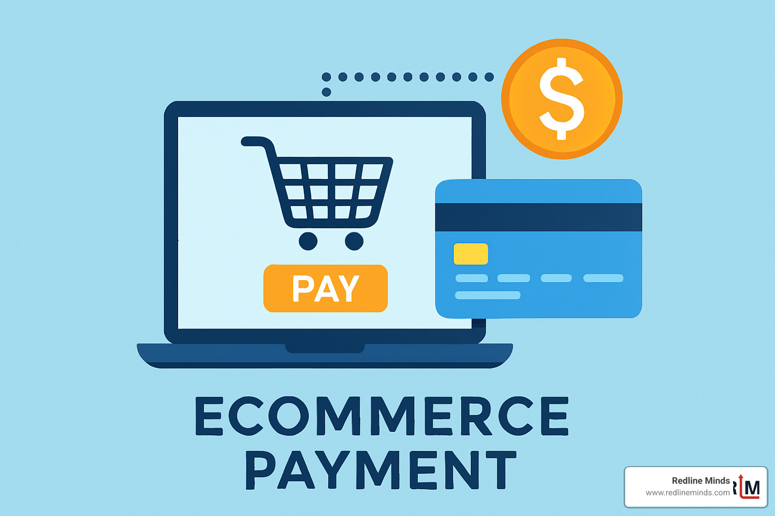 Detailed diagram showing the 5-step flow of an ecommerce transaction from customer to merchant - ecommerce payment