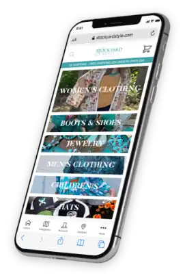 StockyardStyle.com shown on a mobile phone
