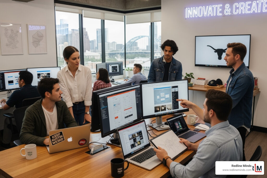 screen showing a website on desktop, tablet, and mobile - web design agency knoxville tn