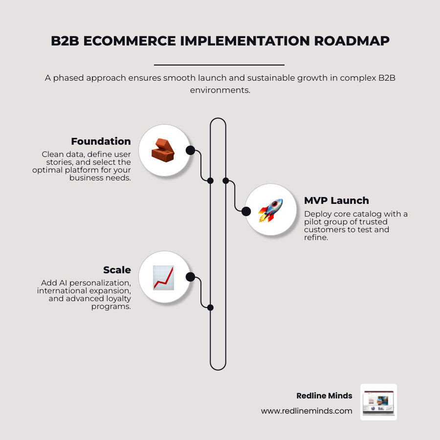 10-phase B2B ecommerce implementation timeline infographic infographic