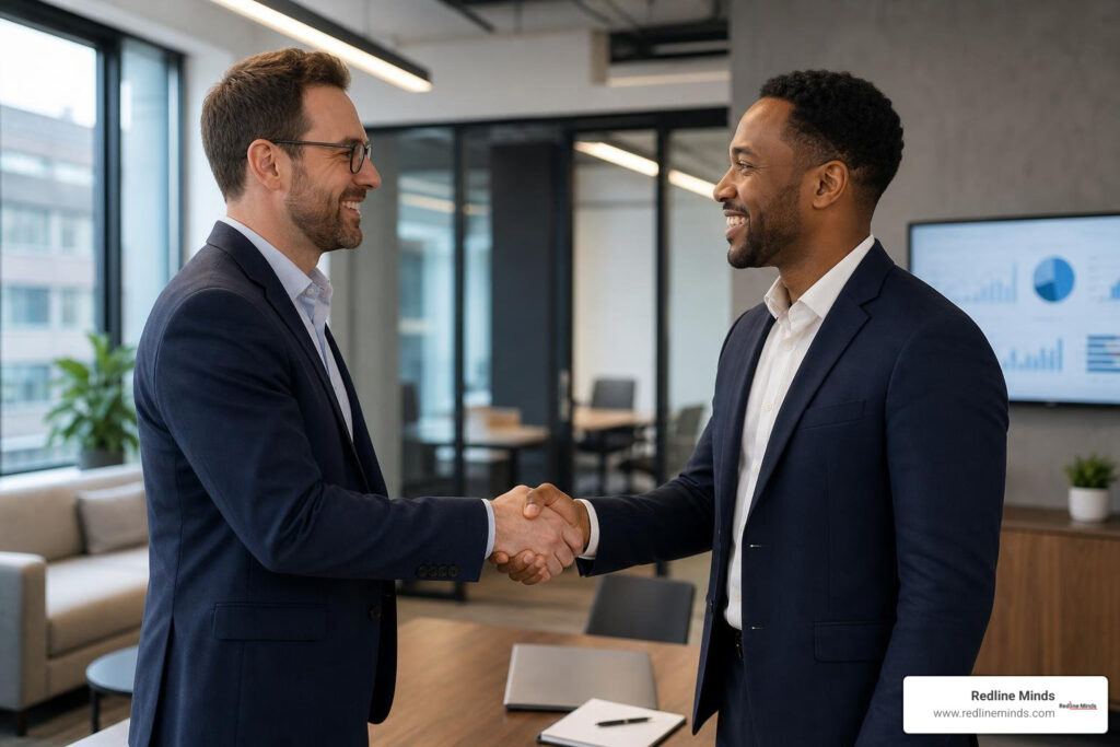 B2B partnership handshake representing long term trust and collaboration